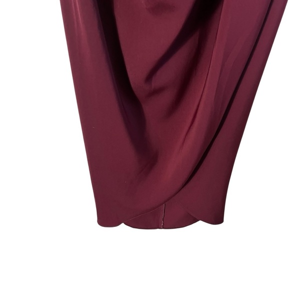 SHONA JOY x REVOLVE Core Knot Draped Dress in Burgundy - Picture 6 of 10